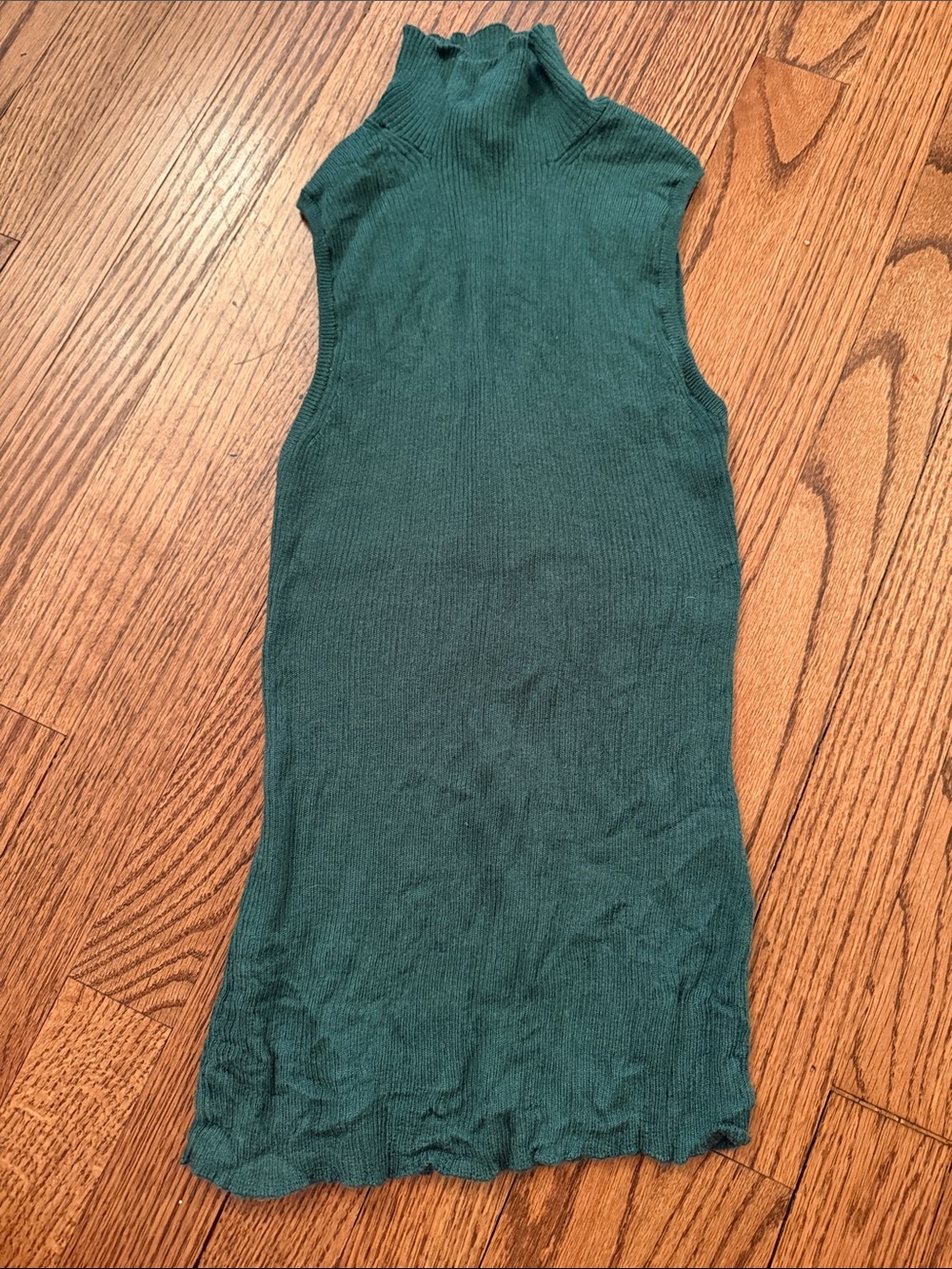 Madewell XS Sleeveless Mock Neck Ribbed Tank Top - Green